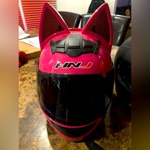 Pink cat ears Motorcycle helmet